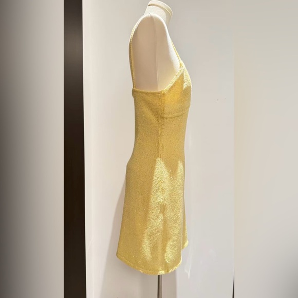 Asta Resort Delilah Mini Dress - Butter Yellow Sequin - Picture 6 of 13